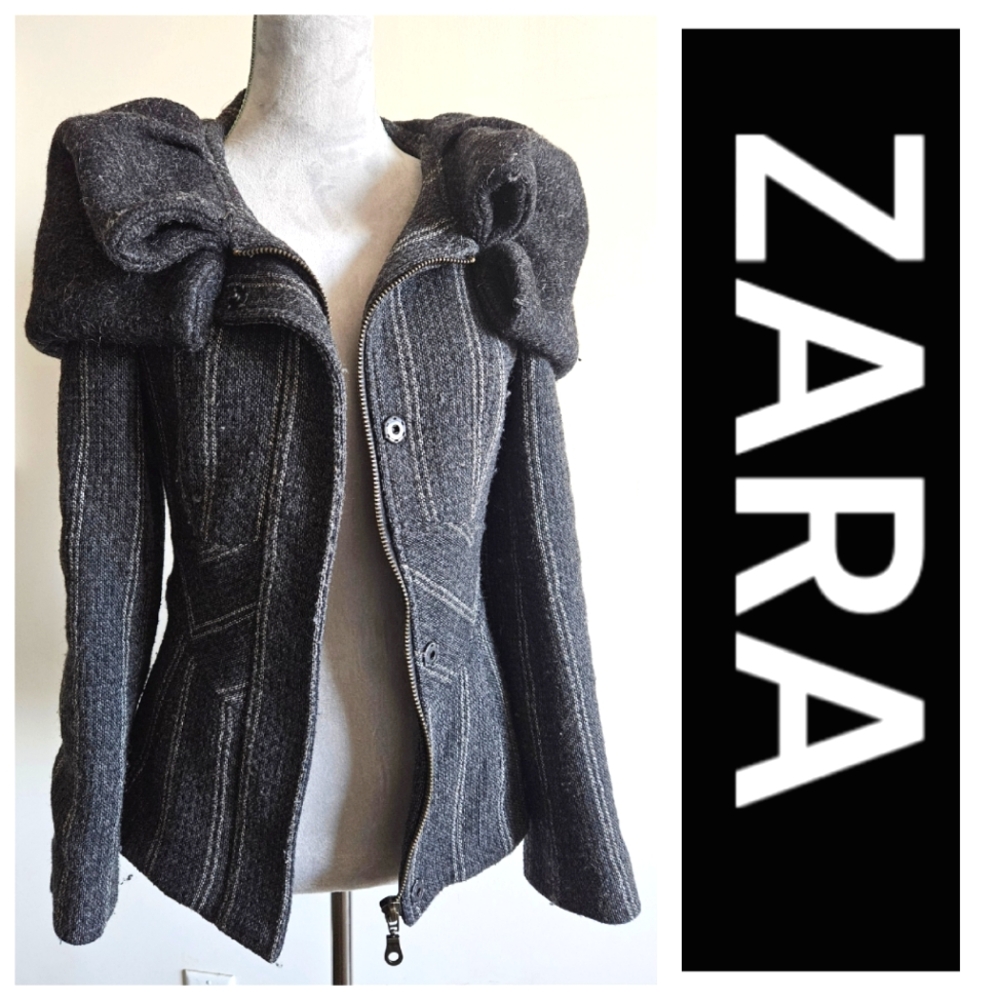 ZARA Coat With Oversized Collar